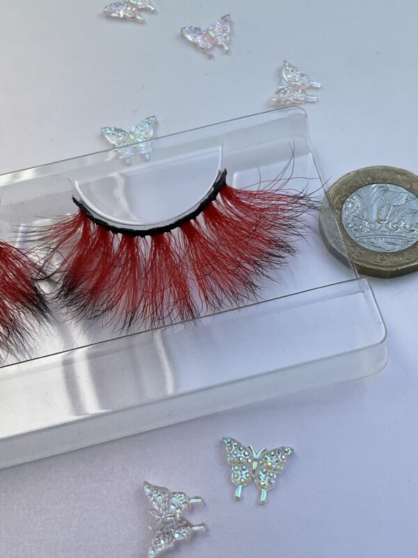 Robin Black Tipped Red Ombré  Jumbo False Lashes - Image 6