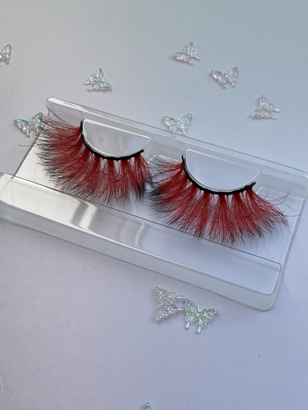 Robin Black Tipped Red Ombré  Jumbo False Lashes - Image 2