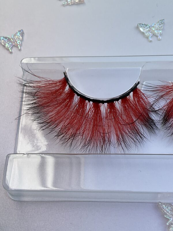 Robin Black Tipped Red Ombré  Jumbo False Lashes - Image 3