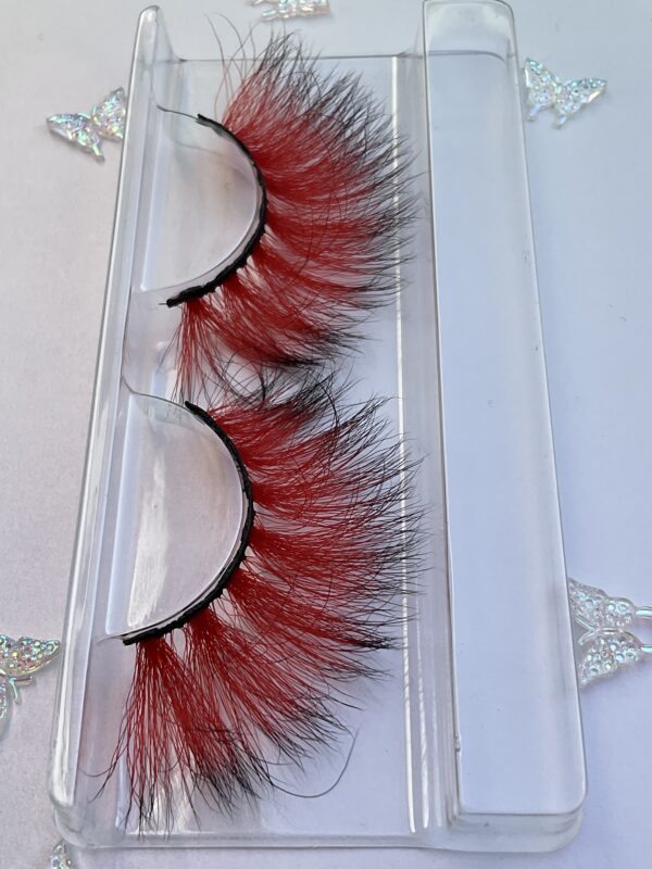 Robin Black Tipped Red Ombré  Jumbo False Lashes - Image 4