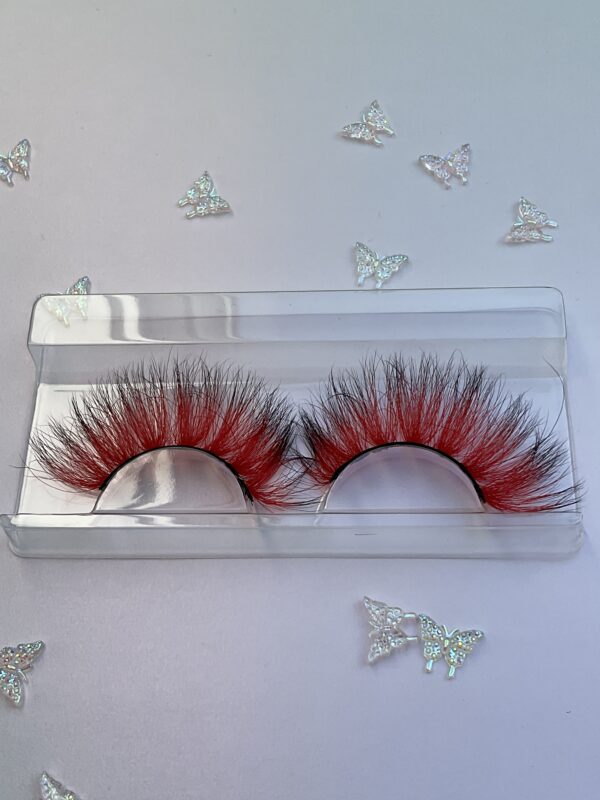 Robin Black Tipped Red Ombré  Jumbo False Lashes - Image 5