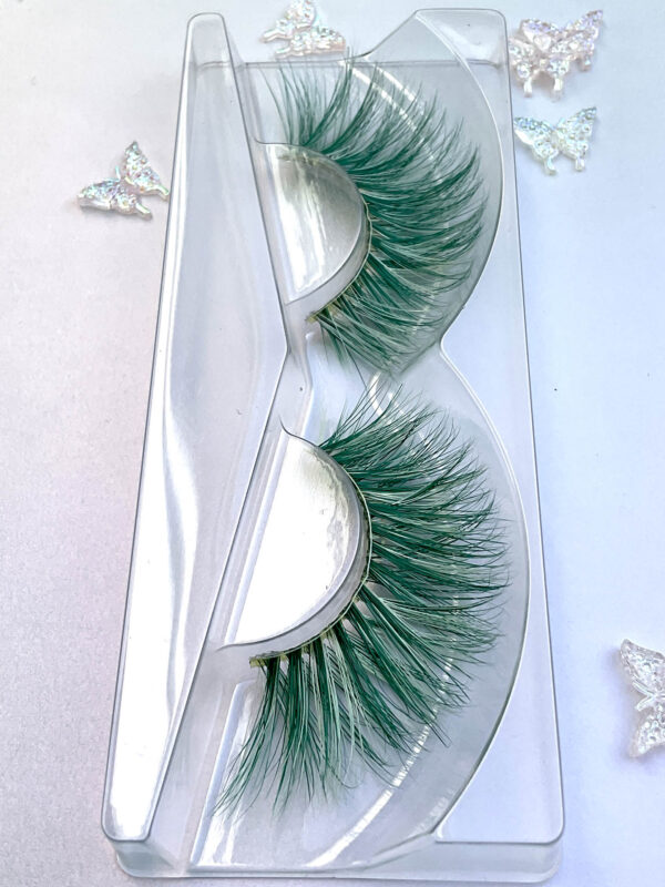 Shona Green and White Jumbo False Lashes 20-25mm - Image 4