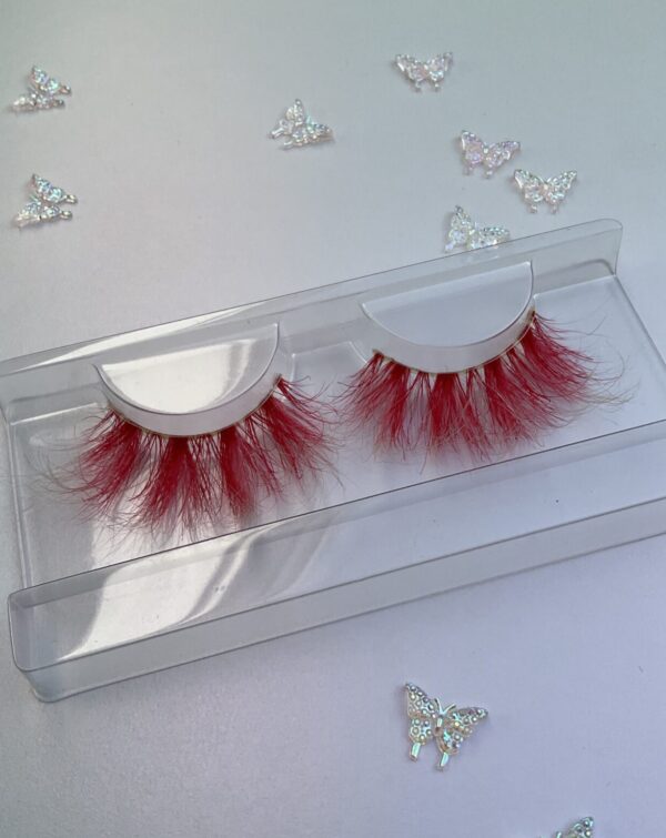 Stina Red and White Jumbo False Lashes 25mm