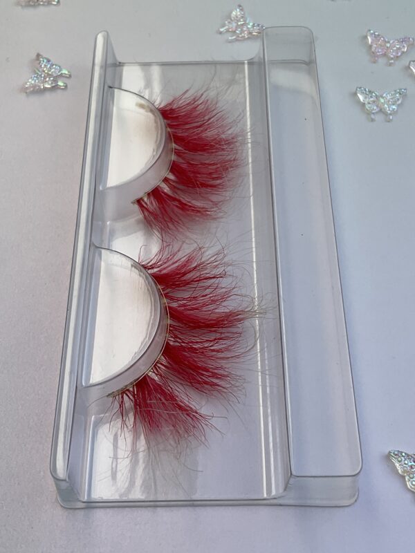 Stina Red and White Jumbo False Lashes 25mm - Image 3