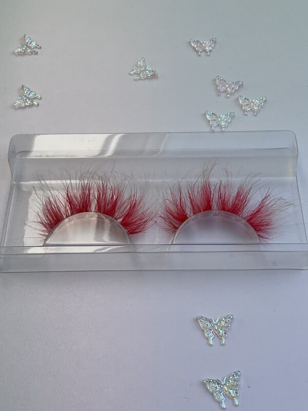 Stina Red and White Jumbo False Lashes 25mm - Image 5