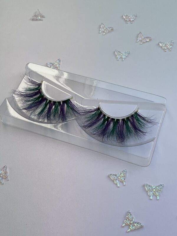 Tequila Purple and Green Jumbo False Lashes 25mm - Image 2