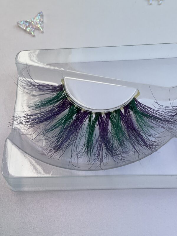 Tequila Purple and Green Jumbo False Lashes 25mm - Image 4