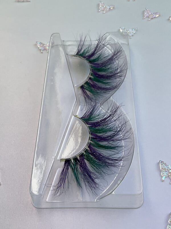 Tequila Purple and Green Jumbo False Lashes 25mm - Image 5