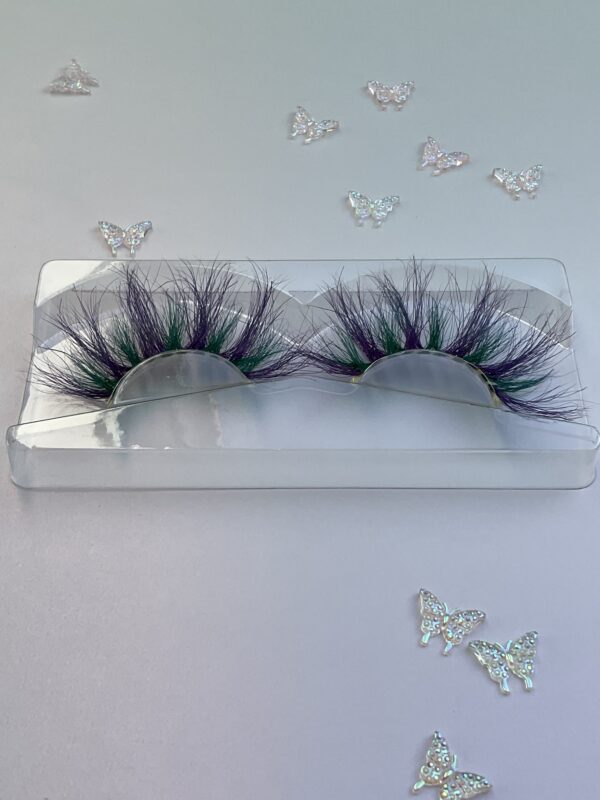 Tequila Purple and Green Jumbo False Lashes 25mm - Image 3