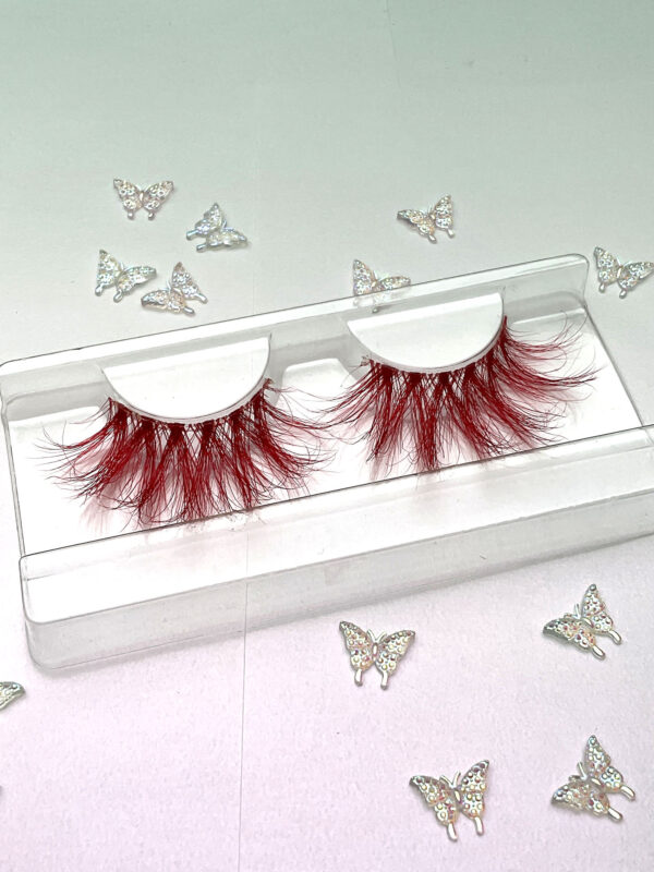 Very Berry Red Jumbo False Lashes 25mm