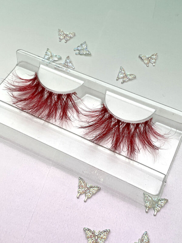 Very Berry Red Jumbo False Lashes 25mm - Image 2