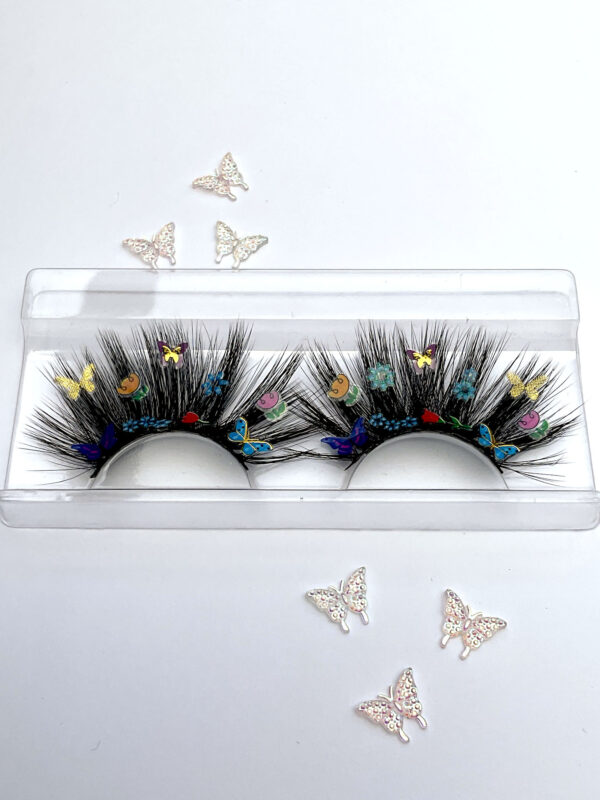 Flitter False Lashes with Flowers and Butterflies - Image 5