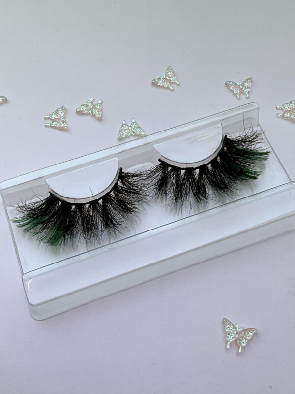 Follie Black and Dark Green False Lashes