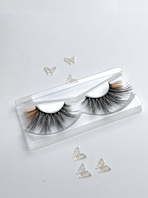 Gia Black and Neon Orange False Lashes