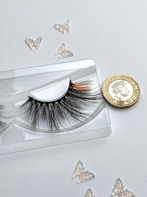 Gia Black and Neon Orange False Lashes - Image 6