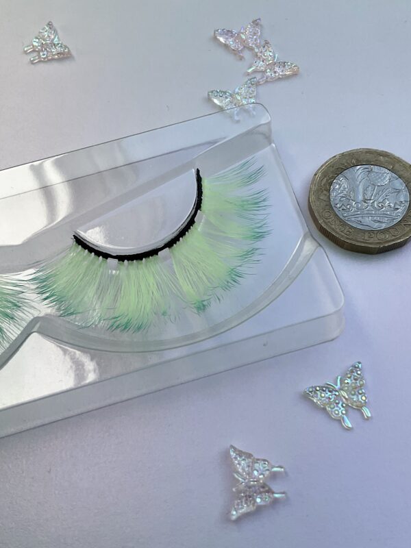 Peppermint Pale Mint and Teal False Lashes Eyelashes - Image 6