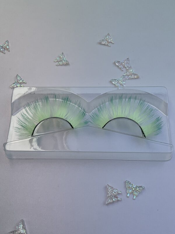 Peppermint Pale Mint and Teal False Lashes Eyelashes - Image 5