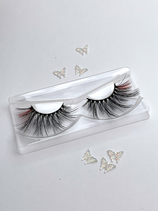 Pia Black and Neon Pink False Lashes