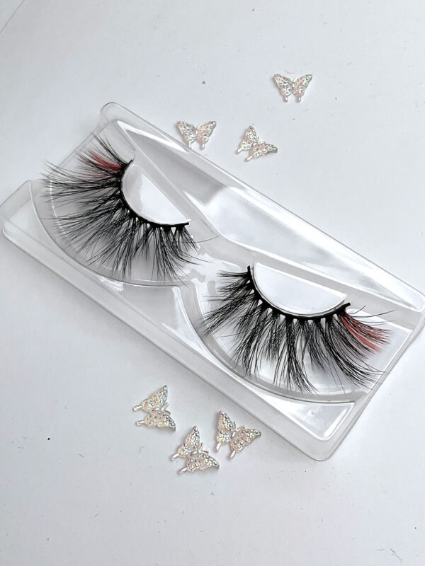 Pia Black and Neon Pink False Lashes - Image 2