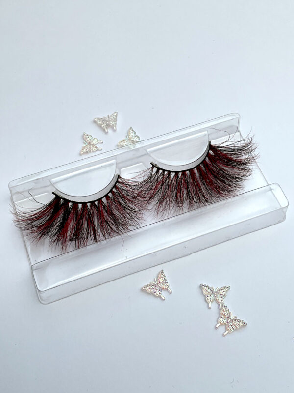 Raquel Red and Black Jumbo 25mm False Lashes