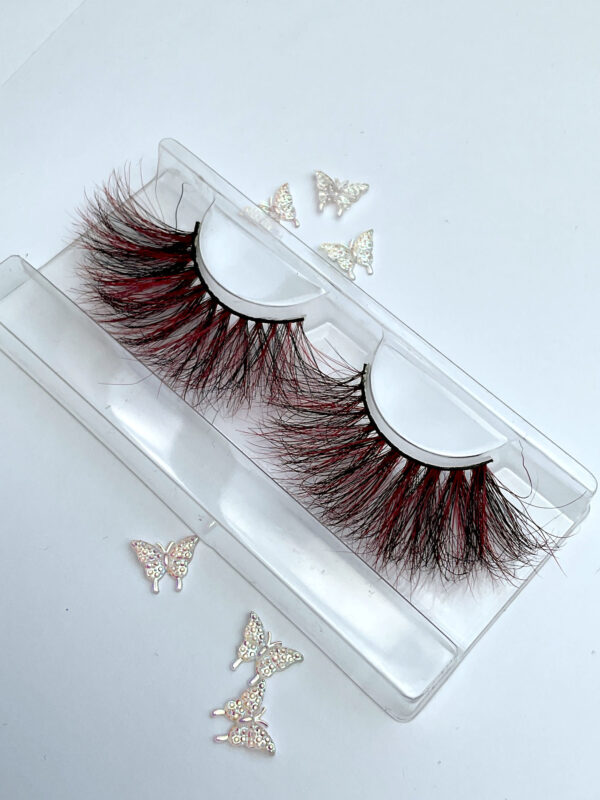 Raquel Red and Black Jumbo 25mm False Lashes - Image 6