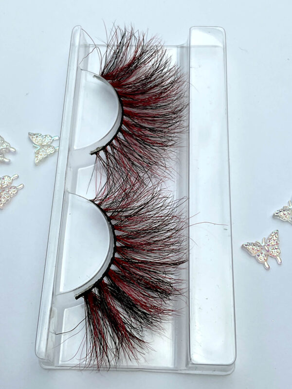 Raquel Red and Black Jumbo 25mm False Lashes - Image 5