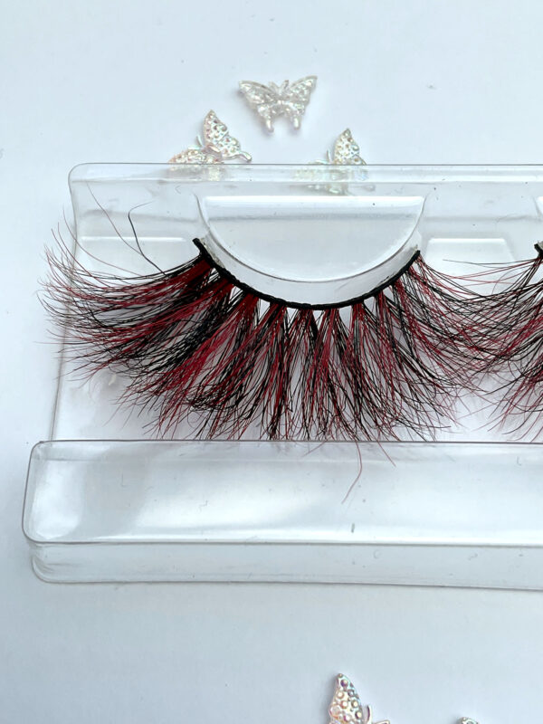 Raquel Red and Black Jumbo 25mm False Lashes - Image 4