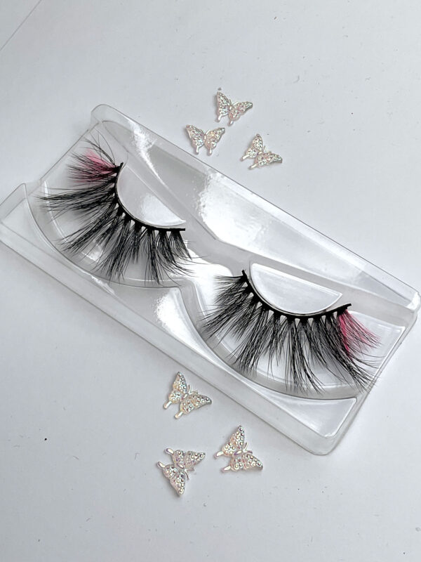 Sia Black and Neon Pink False Lashes - Image 2