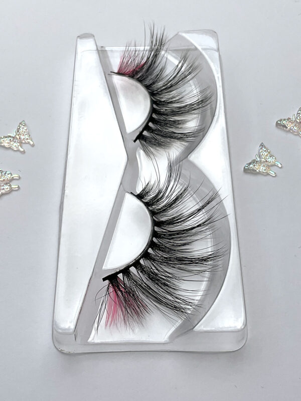 Sia Black and Neon Pink False Lashes - Image 3