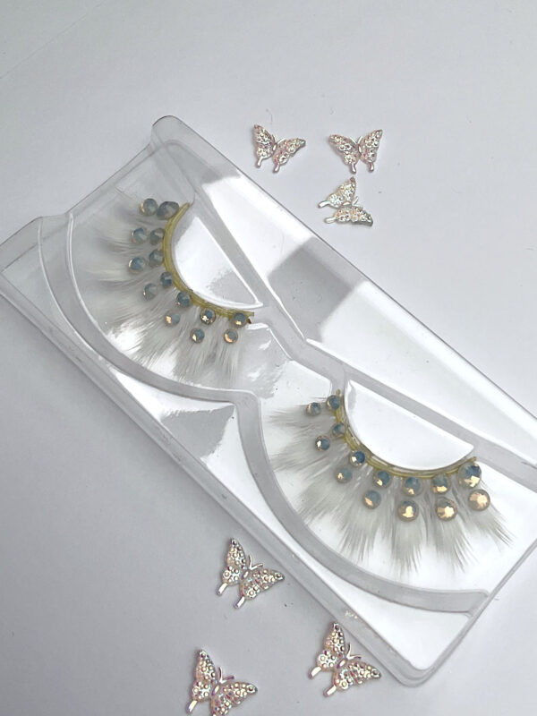 Wilma Bedazzled White False Lashes - Image 2