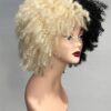 Disco Diva "Cruella" Black and Blonde Spiral Curly Wig - Image 2