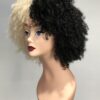 Disco Diva "Cruella" Black and Blonde Spiral Curly Wig - Image 3