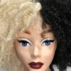 Disco Diva "Cruella" Black and Blonde Spiral Curly Wig - Image 5