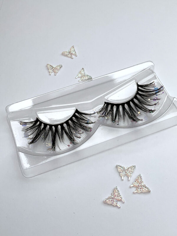 Icy Lilac Glitter Coated Jumbo False Lashes