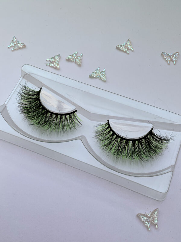 Eden 15-20mm Black and Green False Lashes - Image 3