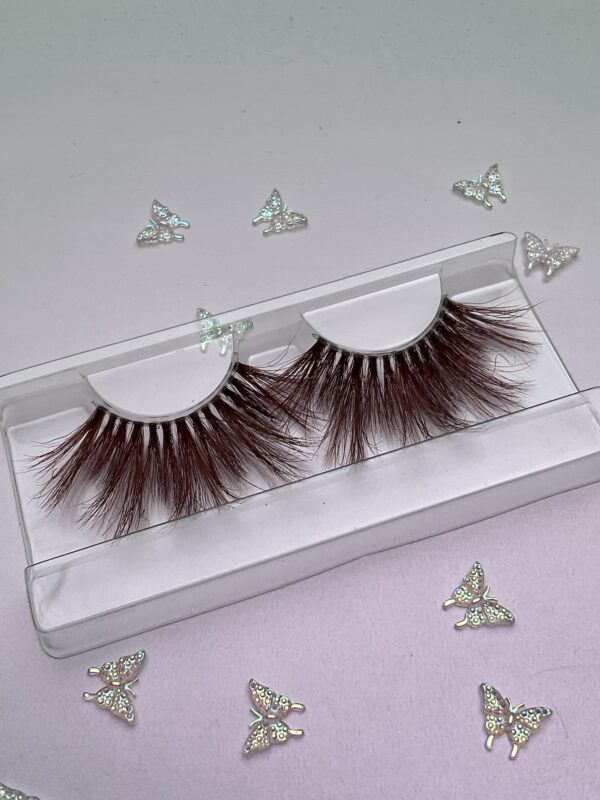 Cocoa Reddish Brown Jumbo False Lashes 25mm