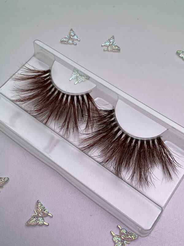 Cocoa Reddish Brown Jumbo False Lashes 25mm - Image 2