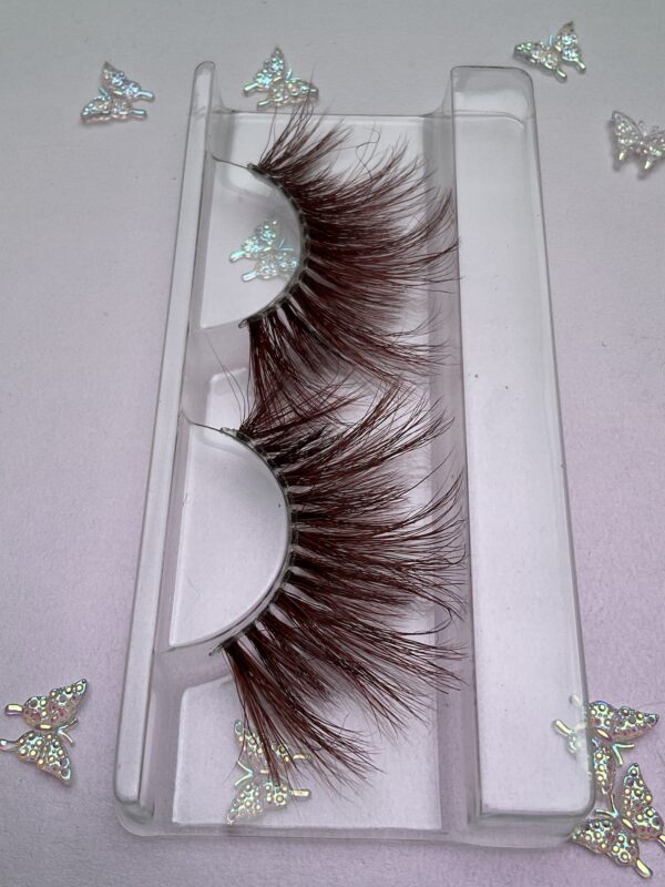 Cocoa Reddish Brown Jumbo False Lashes 25mm - Image 3