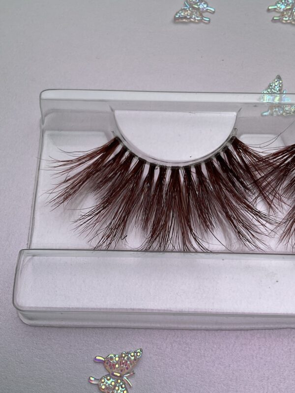 Cocoa Reddish Brown Jumbo False Lashes 25mm - Image 4