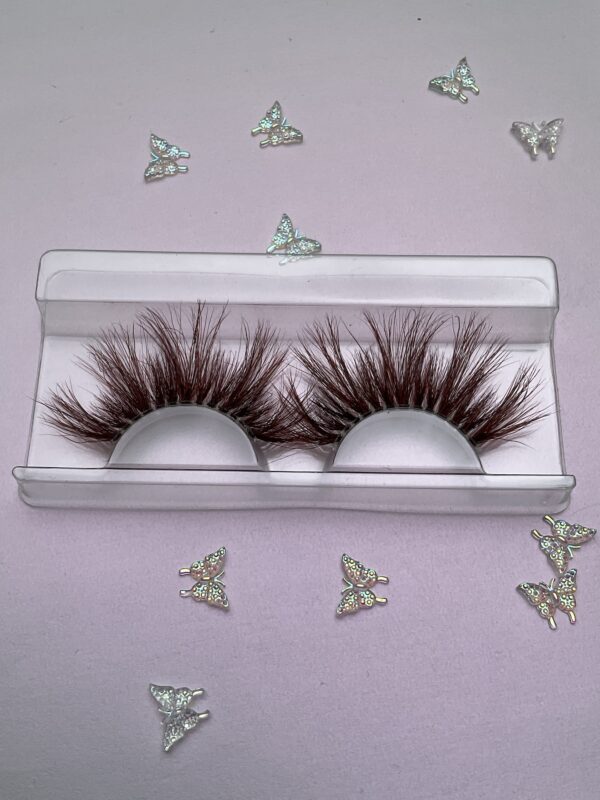 Cocoa Reddish Brown Jumbo False Lashes 25mm - Image 5